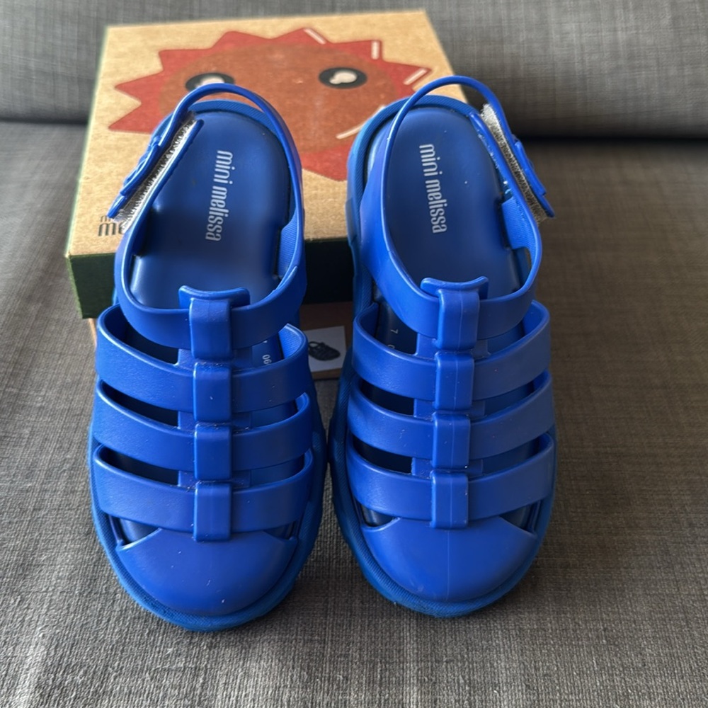 LIKE NEW!
Mini Melissa Blue Sandals with Velcro Straps - Picture 4 of 4